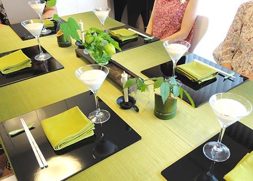 緑陰をイメージした和の食卓