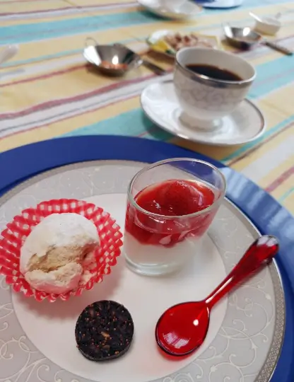 前橋テーブルコーディネート教室ギリシア料理風9 デザートとコーヒー